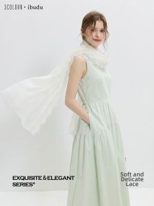 3COLOUR·S | Lace Voile Shawl Milk White Large Fresh Style