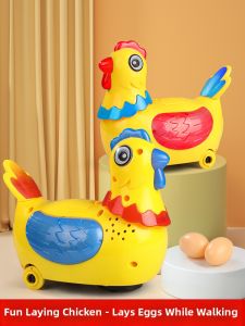 Interactive Walking Egg-Laying Baby Head-Up Exercise Singing Toy