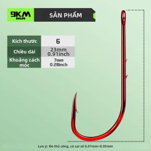 9KM DWLIFE | 9KM 100 Chiếc Đỏ Dài Thân Baitholder Móc Câu Cá Thép Carbon Cao Cấp Cho Nước Mặn & Nước Ngọt Giữ Móc Giun