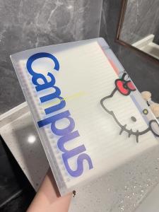 KT Cat Durable Waterproof Student Notebook Cartoon Loose Leaf Binder Hard Cover B5 Size Journaling Notebook Stationery