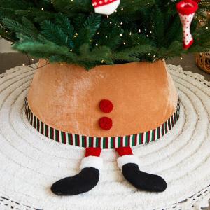 Creative Cute Three-dimensional Christmas Tree Decorative Base Scene Arrangement Apron Fabric Elf Leg Christmas Decoration