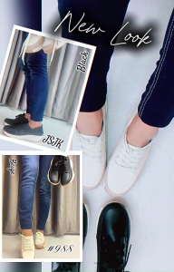 【JESSICASTORE]KOREAN FASHION WEDGE Lightweight All-Match Soft-Soled White Shoes Shock Absorption Anti-Slip Casual Black Small Leather Shoes #988