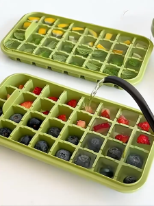 Ice Lattice Ice Cube Tray with Lid and Bin 2 Pack Ice Cube Trays for Freezer 64pcs Ice Cube Mold