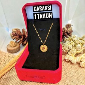 Kalung liontin motif koin | Bahan Original Titanium Bukan Yang Campuran | Kalung Anti Karat & Tidak Bikin Alergi | Kalung Pria & Wanita