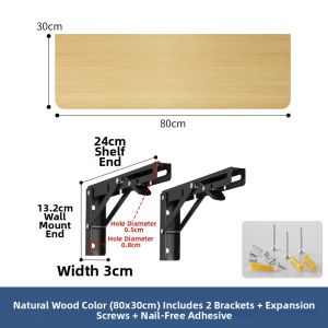 SAMEDREAM | Foldable Wall Mount Wooden Shelf