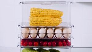 Fridge Stack Refrigerator Storage Fresh Box TerraFresh Food Fruits Vegetable Storage Container Stackable Ventilated Heavy duty Organiser Box By Thehomeshoppe