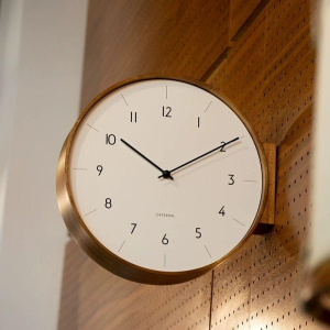 💥Dream Best🔥 Solid Wood Double-sided Wall Clock Nordic Luxury Creative Living Room Wall Clock Simple High-end Home Decor 28*28.9cm