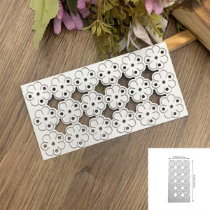 1pc Rectangle Many Small Flowers Metal Cutting Dies for Scrapbooking DIY Decoration Embossed Photo Album Card Making Handicrafts