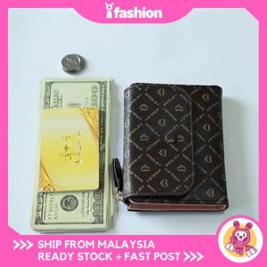 iFASHION 2086 READY STOCK Women Tri-Fold Short Wallet Purses Pouche Bag Wanita Perempuan Dompet Beg