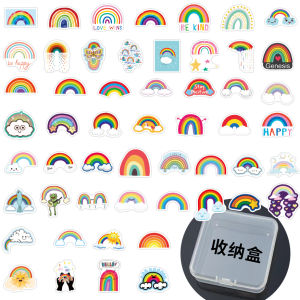 100-Piece Set Cute Rainbow Star Cartoon Stickers DIY Decorative Notebook Water Cup Stationery Childrens Reward Decals