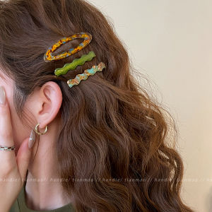 กิ๊บติดผมอะซิเตทสไตล์ย้อนยุค 3 ชิ้น กิ๊บติดผมด้านข้าง กิ๊บติดผมหน้า กิ๊บติดผมแบบ BB สำหรับตกแต่งผม