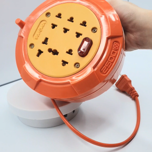 Ổ Cắm Điện Quay Cuộn Dây Tròn 5 Lỗ 2500W Có Công Tắc Dây Dài 4.5m 7.5m 9.5m SOPOKA Dòng R