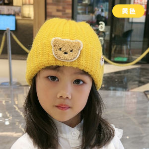 หมวกถักนิตติ้งสำหรับเด็ก หมวกผ้าขนสัตว์ หมวกปีใหม่สีแดง อบอุ่น ฤดูใบไม้ร่วง/ฤดูหนาว หมวกเด็กชายและเด็กหญิง หมวกเด็ก 1-6 ปี