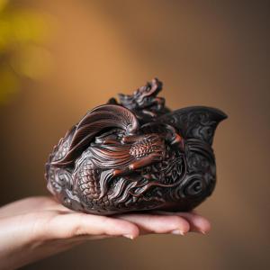 Du Lịch Di Động Cầm Tay Tím / Tím Violet / Tím Hoa Cà Bộ Trà Đất Sét Yunnan Vương Miện Giang Hồ Handmade Gongfu Trà Với Hai Ly Ngoài Trời Nồi Rồng