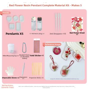 DIY Flower Coaster Kit Silica Gel Molds Crystal Resin AB Adhesive