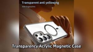 Transparency Acrylic Magnetic Case For Samsung Galaxy S24 S25 FE S26 Ultra Plus A57 A17 A36 for Magsafe Wireless Charge Cover