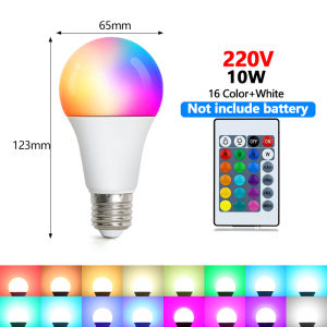 E27 LED Light Bulbs AC 220V RGB LED Lamp IR Remote Control Changeable Colorful RGB+White Spotlight Led Bulb Room Decoration