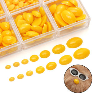 30-100Pcs Yellow Plastic Safety Eyes Acrylic Oval Animal Nose Beads For Teddy Bear Doll DIY Crafts Children Kids Toys Eye Accessories