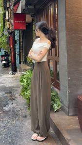 Quần Ống Rộng Nữ Cạp Cao Lưng Liền Vải Nhập Rũ Đẹp Lả Lướt Có Túi