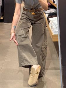 High Waist Wide Leg Workwear Denim Jeans Womens Fall plus Size Pear Shape Slim Straight Loose Fit American Style Jeans