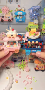 Bộ Đồ Chơi Lắp Ráp Mô Hình 3D Mini Bằng Nhựa DIY xe ẩm thực đường phố | Baystore