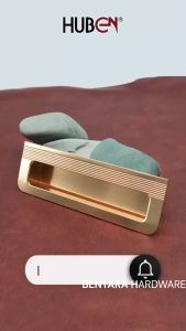 HUBEN TA-40 64 Mm - TARIKAN TANAM LACI PINTU KABINET LEMARI MEJA Gagang Pintu Handle Aluminium BLACK GOLD HITAM EMAS