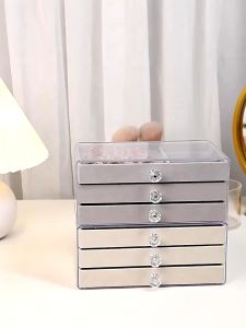 Hộp đựng acrylic ba lớp hộp đựng trang sức đồng hồ hộp đựng trang sức chất liệu nhung