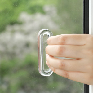 4PCS Transparent Plastic Soft PU Door Handle Kitchen Cabinet Glass Sliding Door Drawer Handle Self-Adhesive Sliding Door Handle