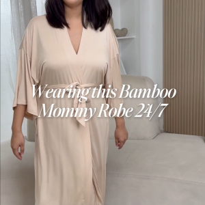 Bamberry Mommy Robe Sand Bamboo Fabric