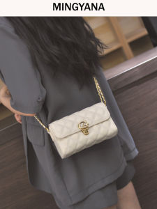 Luxurious Crossbody Small Square Bag Womens Fashion Chain Diamond Pattern Single Shoulder Retro Style Casual Handbag