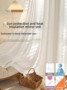 Privacy Heat Resistant Sun Protection White Sheer Curtain