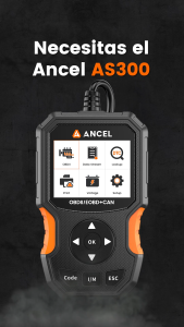 Ancel AS300 OBD2 Automotive Scanner Engine Analyzer Car Diagnostic Tool Turn off Warn Light Scanner for All Cars Code Reader EOBD Auto Scan Tool PK AD530