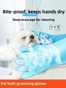 Pet Bathing Gloves Anti-Scratch Anti-Bite Long Design
