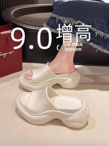 9.0cm Height Increased Handy Gadget Paris Slippers Summer Outwear New Arrival Casual Thick Sole Non Slip Eva Beach Slippers Ladies