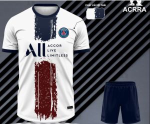 [ Giá tốt ƞhất ] Bộ Quần Áo ALL PSG - Áo Trắng Tím Than Đỏ Quần Tím Than Hàng Việt Nam cổ tròn cổ tim. đá banh áo bóng đá Nam Nữ