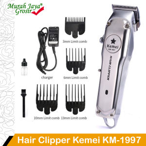 Alat Cukur Rambut Kemei KM 1997 Cliper Mesin Potong Rambut Metal Full Body