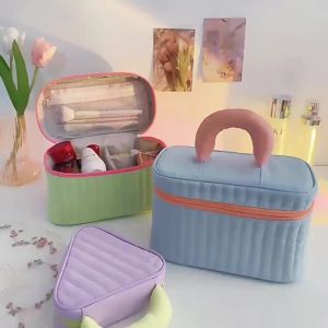 Stylish Mini Zipper Pouch Durable Cosmetic Bag for Women Water Resistant Material Perfect for Travel Gym or Daily Use Keep Your Makeup Toiletries Neatly Organized