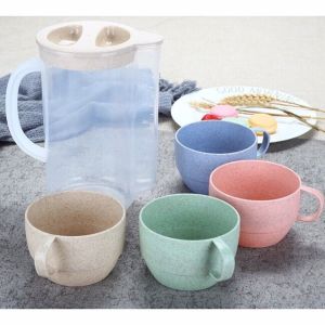 5in1 PITCHER AND TUMBLER WHEAT STRAW DRINKING SET/ WATER CONTAINER
