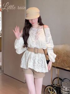 Loose Womens round Neck Knitwear Fashionable Korean Style Lazy Style Top Slimming Effect Early Autumn New Arrival