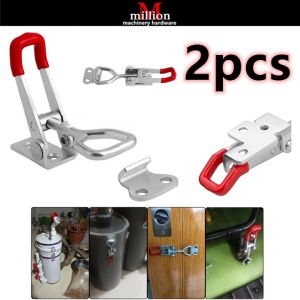 2Pcs 4002/4003 Car Adjustable Pull Latch Toggle Latch Clamp Hasp with KeyHole Holding Push Pull Toggle Clamp Tools