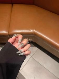 Handmade Bridal Nail Tips Pure Handmade Wearable Nails Flashing Full Diamond Nail Art False Nails Nail Beauty Tools
