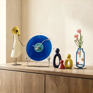FANJIUSHI | Vintage Red Blue Yellow Clock Decorative Item