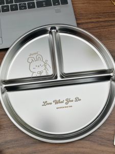 Bát Ăn Sáng Bằng Thép Không Gỉ 316L Chia Thành Nhiều Phần Dùng Cho Trẻ Em Giảm Béo Bát Ăn Sáng Kiểu Mỹ Có Viền Tròn