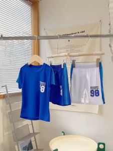 Little Luxe 3-9Y Summer Kids Terno Suit Set Boy Sportswear Quick Drying Clothes Kids Short Sleeved Shorts Two Piece Set