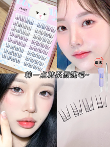 Natural Looking Single Cluster False Eyelashes for Women Barbi Style Korean Group Ace Land Color Hall Fake Eyelashes