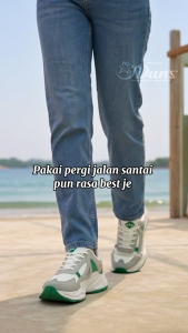 Dans X Lee Cooper Kasut Sneaker Wanita – Hitam / Hijau LCL-0199V