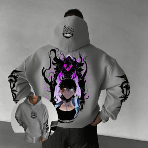 เสื้อฮู้ดดี้ลายอนิเมะแบบปรับระดับได้สำหรับผู้ชายและผู้หญิง เสื้อสเวตเชิ้ตโอเวอร์ไซส์ สตรีทแวร์ สไตล์ลำลอง แจ็คเก็ตพิมพ์ลายแฟชั่นสำหรับฤดูใบไม้ผลิและฤดูใบไม้ร่วง