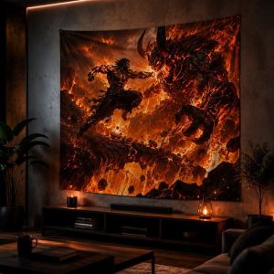 VIKAMA Anime Chiến Binh Galaxy Tấm Thảm Treo Tường Thẩm Mỹ Nghệ Thuật Giả Tưởng Chăn Cho Phòng Ngủ Phòng Ký Túc Xá Trang Trí Phòng Sợi Polyester