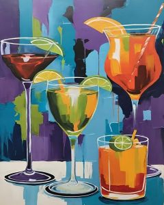 Bộ Tranh Sơn Dầu Tự Làm Huacan DIY Cocktail Hình Lát Chanh Ly Acrylic Trang Trí Tường Dễ Theo Số Dành Cho Người Mới Bắt Đầu Tranh Nghệ Thuật Phòng Khách