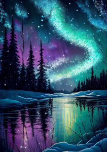 5d Diamond Art Painting Aurora Landscape Mosaic Embroidery Cross Stitch Set Full Round Rhinestone Diy Home Decoration Gif